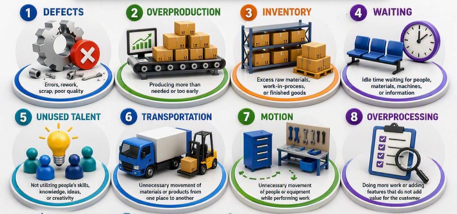 8 waste of Lean Manufacturing