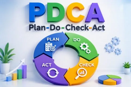 PDCA Plan Do Check Act cycle infographic