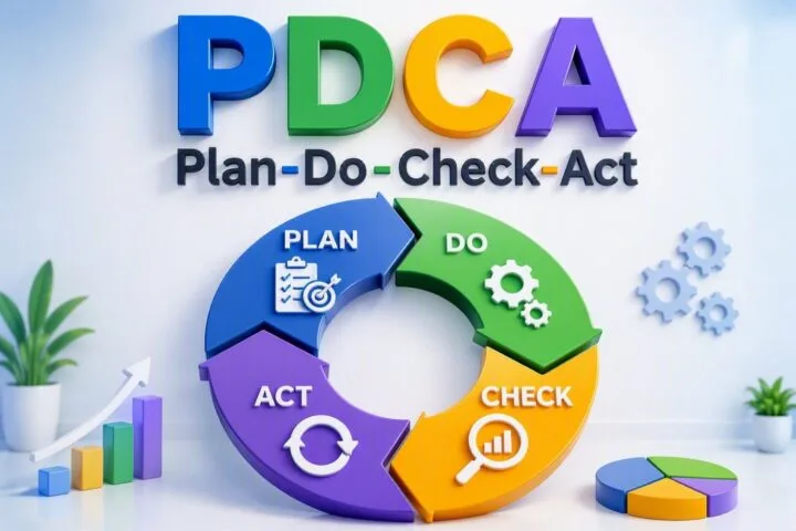 PDCA Plan Do Check Act cycle infographic